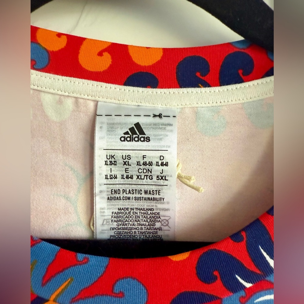 NWOT Adidas x Farm Rio Floral Patterned Dress with Stripes Size XL - Picture 7 of 8